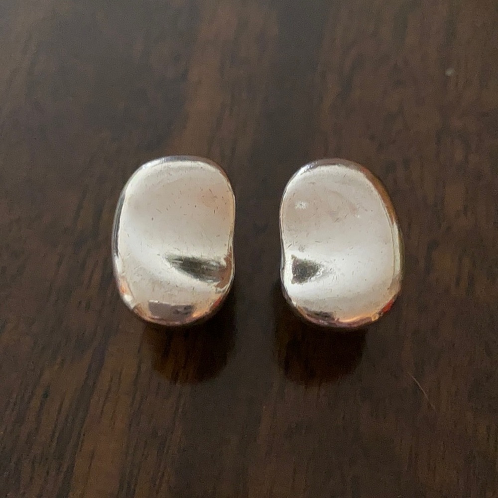 Elsa Peretti Solid Sterling Silver Bean Cufflinks